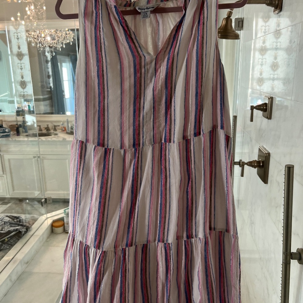 Tommy Bahama String Of Silver Linen-Blend Short Sundress, Coconut, Large - Picture 4 of 14